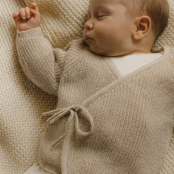 Wrap Around Cardigan - 100% Merino wool - Natur Melange