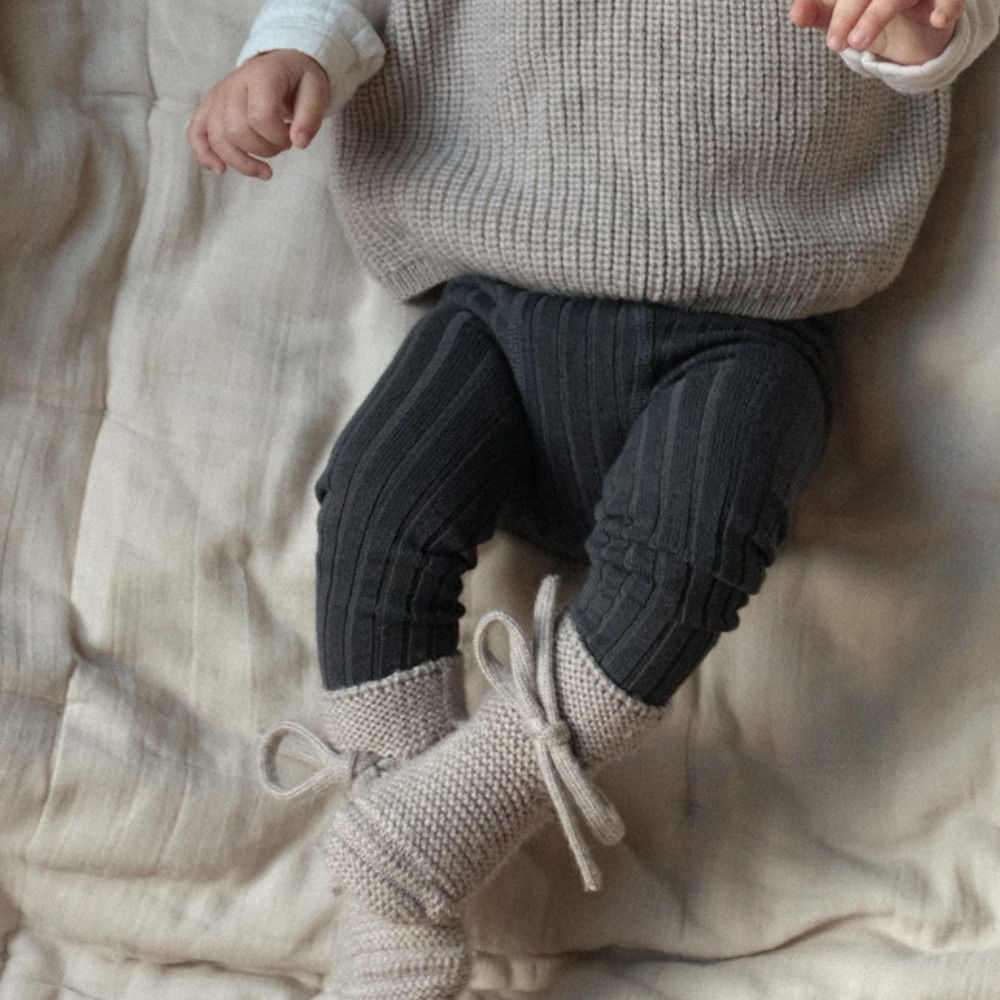 condor Ribbed tights - Earthy colors Socks Carbon / 0-3m