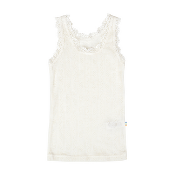 Tank top - Wool & silk - Pointelle - Natural