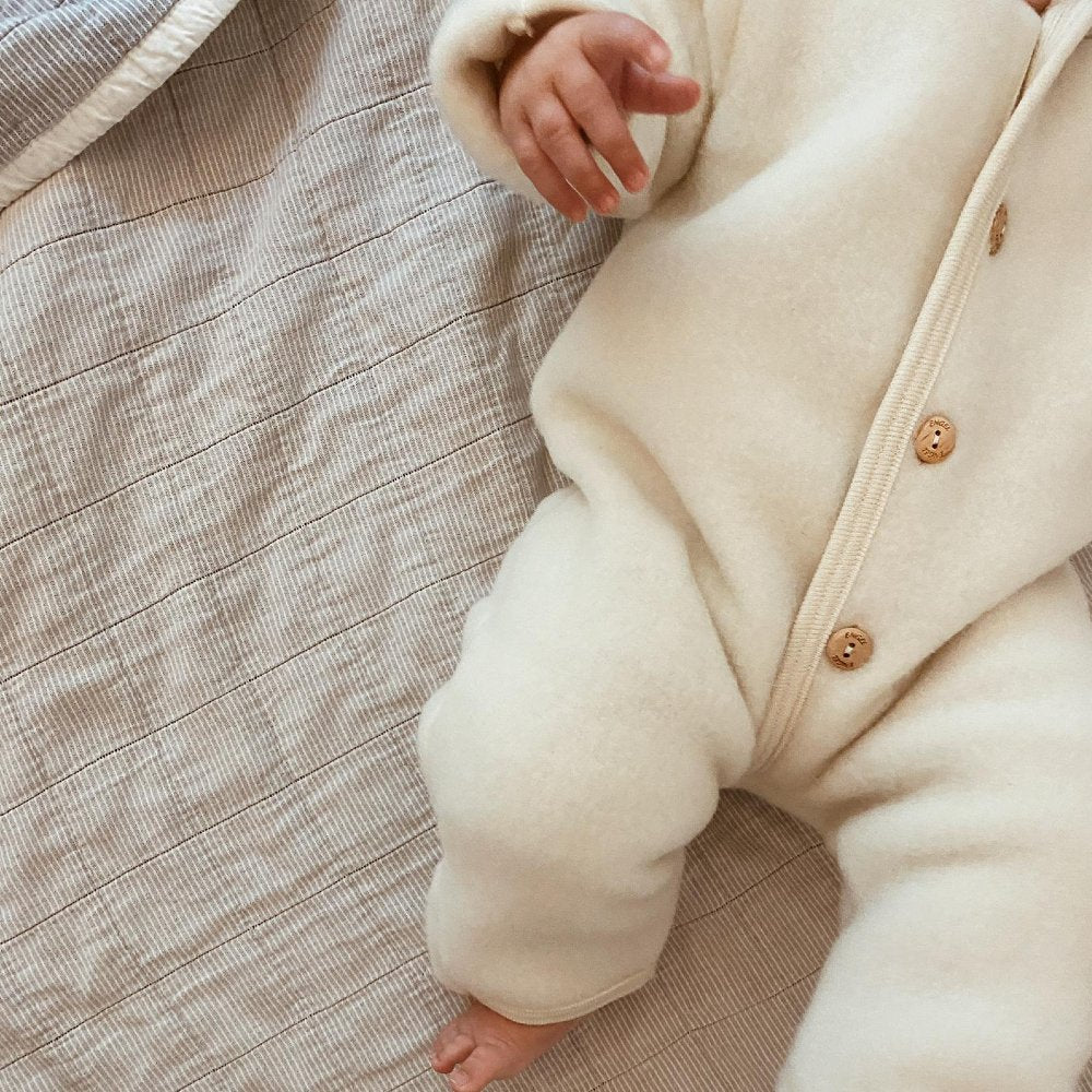 Engel Natur Hooded overall - 100% Virgin wool - Oversized fit - Natural Clothing 50/56