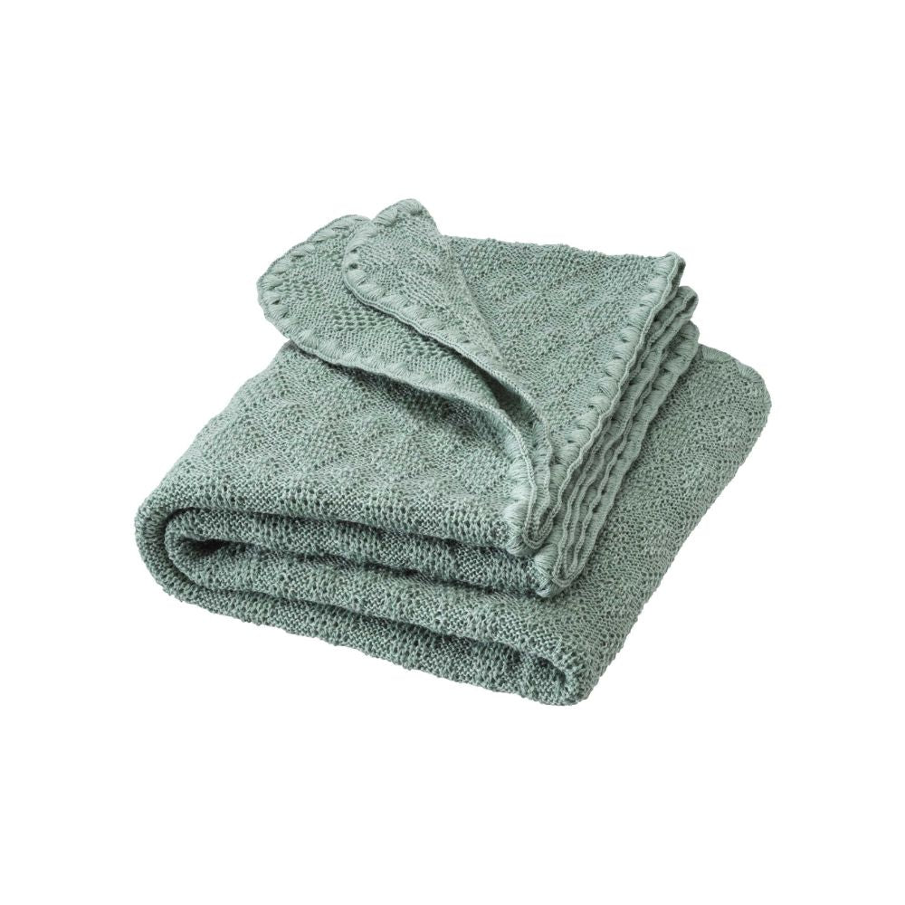 Baby blanket - 100% Merino wool - Sage
