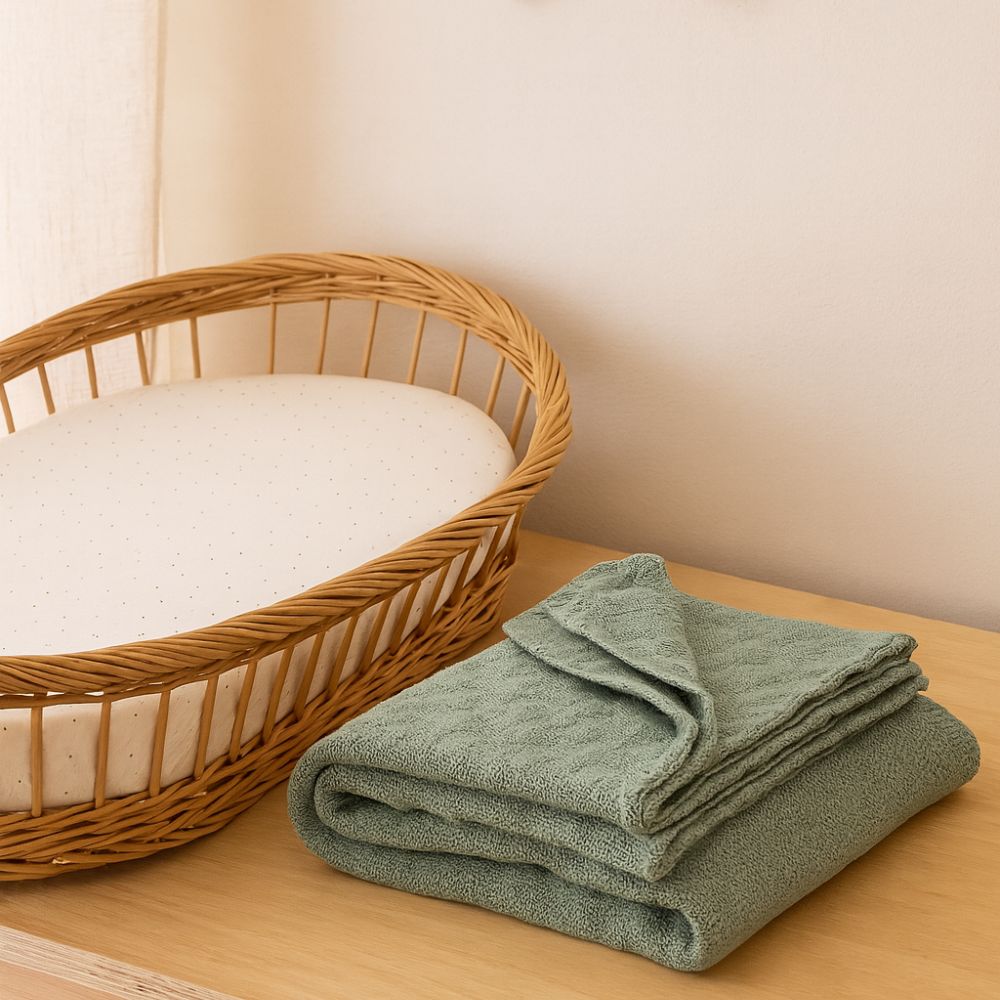 Baby blanket - 100% Merino wool - Sage