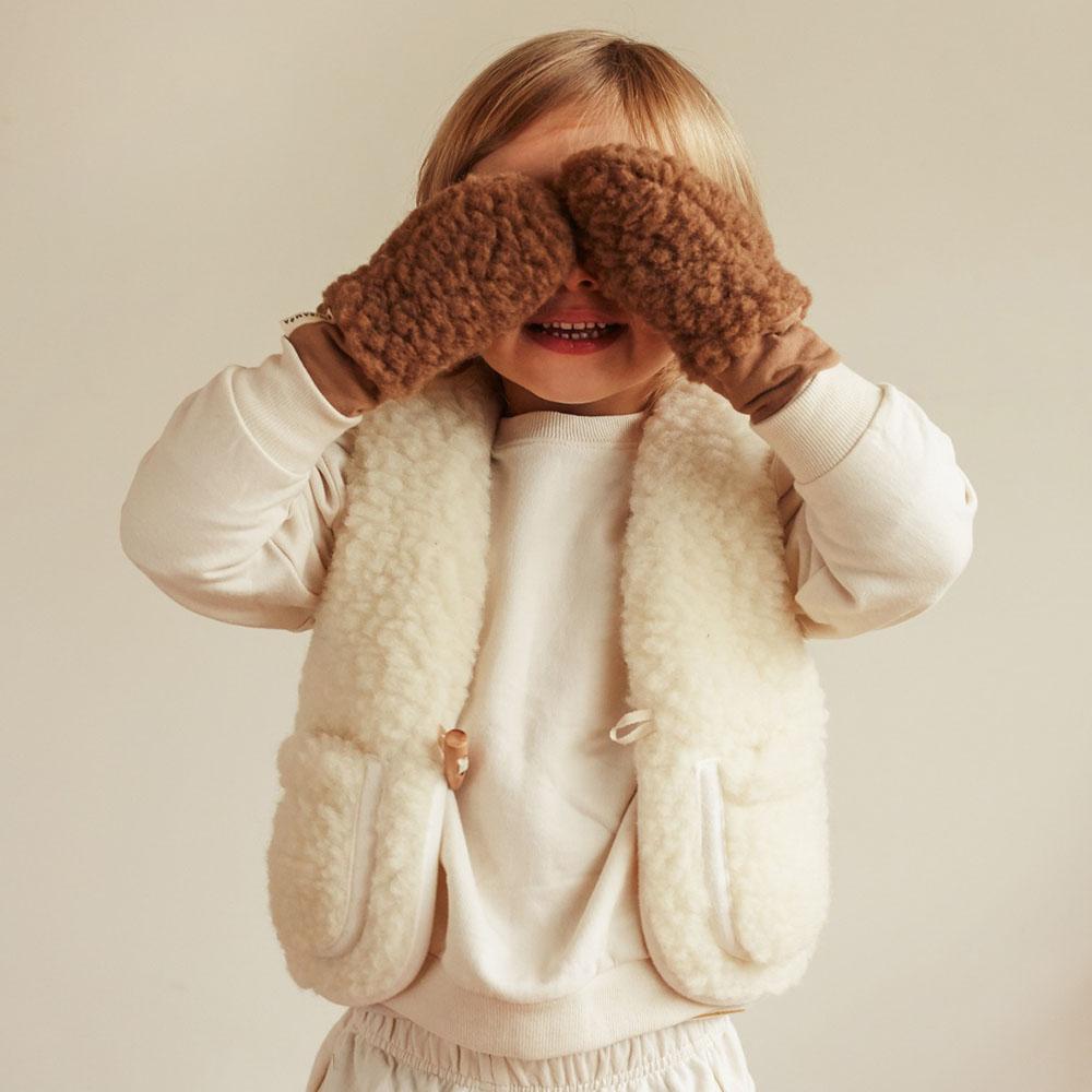 Binibamba Mini Mittens - 100% Wool - Brown Accessoires 0-6m