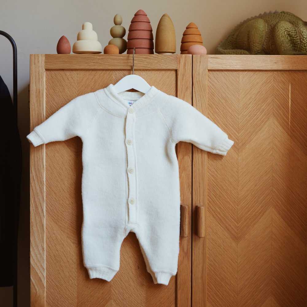 Joha Baby suit - 100% Wool Fleece - Cream Clothing 50