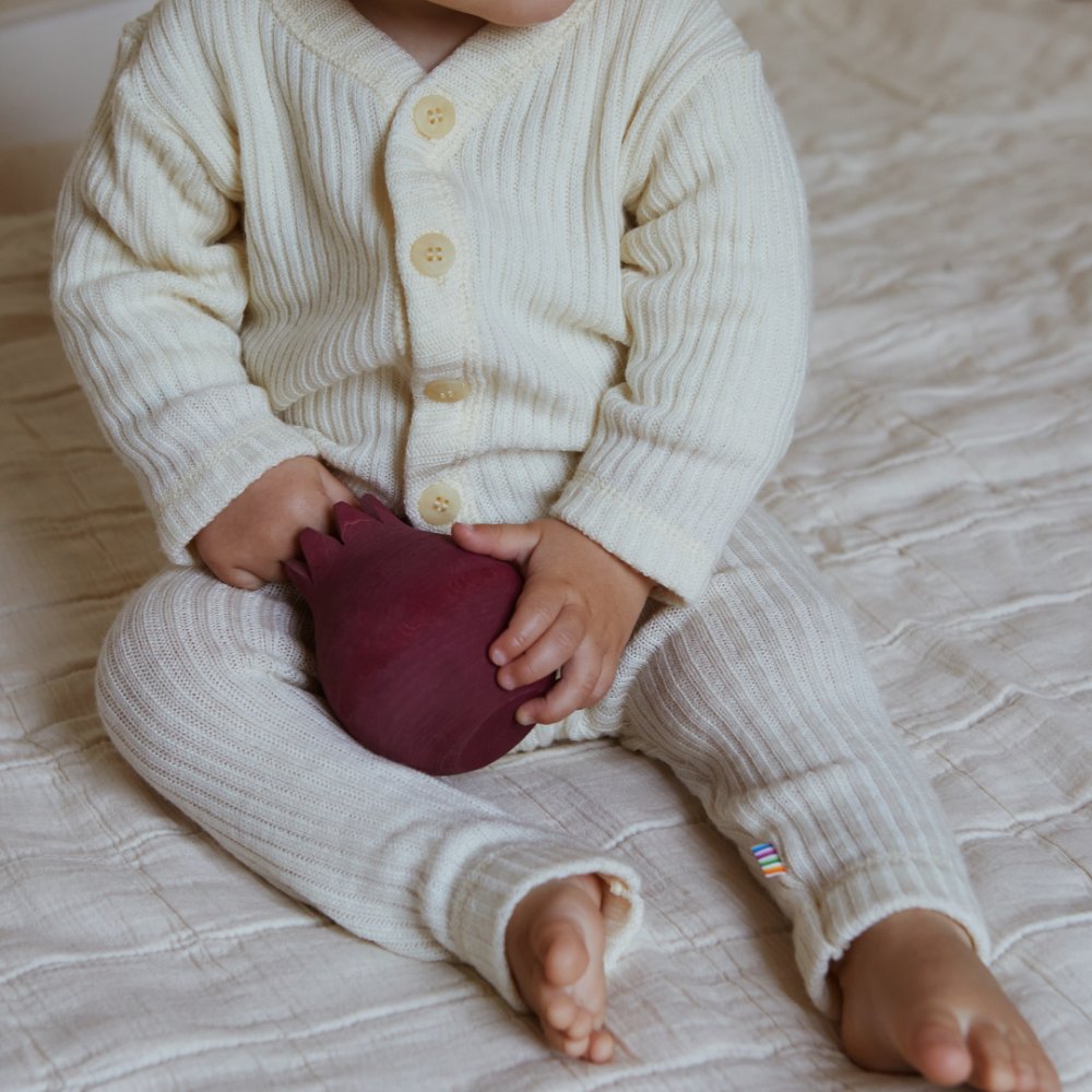 Joha Cardigan - Ribbed - 100% Wool - Cream Clothing 50