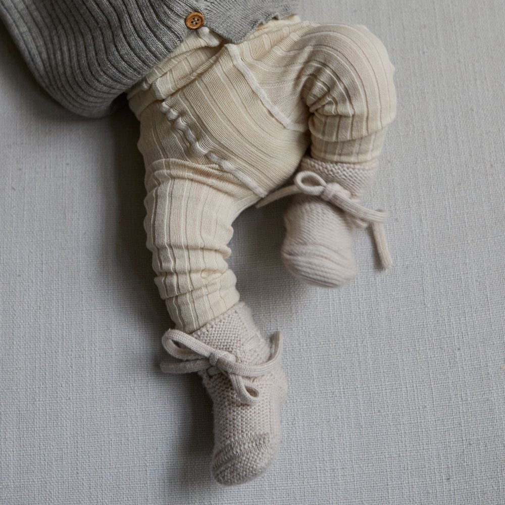 condor Ribbed tights - Earthy colors Socks Cream / 0-3m