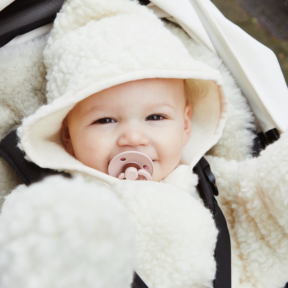 Binibamba Snuggle suit - 100% Wool - Milk Outerwear Small (0-6m)