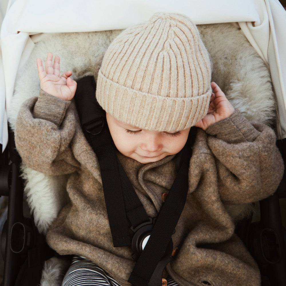 Tothemoon ☾ Beanie - 100% wool - Handmade in Portugal - For you & Mini Outerwear Beige / Baby (0-1 Years)