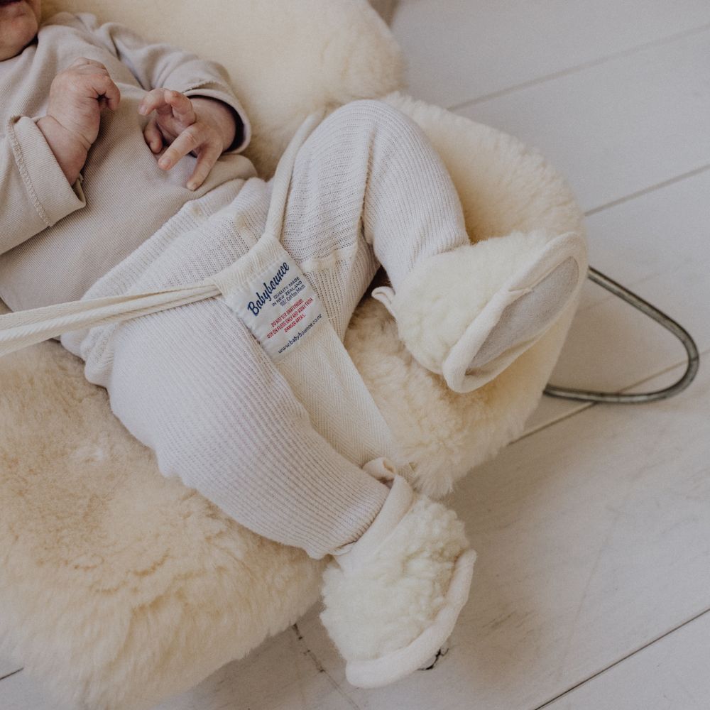 Binibamba Merino Baby Booties - Milk Booties Newborn