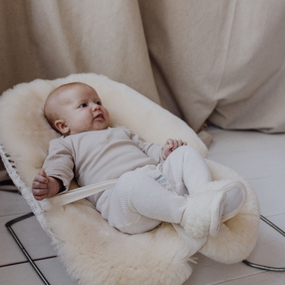 Binibamba Merino Baby Booties - Milk Booties Newborn