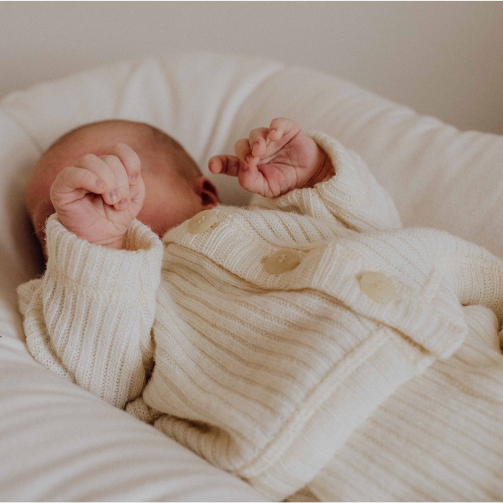 Joha Cardigan - Ribbed - 100% Wool - Cream Clothing 50