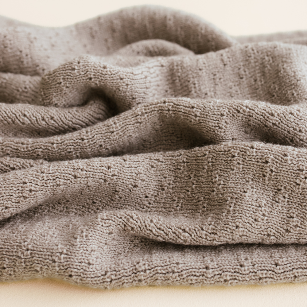 Hvid Hvid x Zoen voor Gust - Dora blanket - 100% Merino wool - Thick knit - Sesame Blankets Default Title