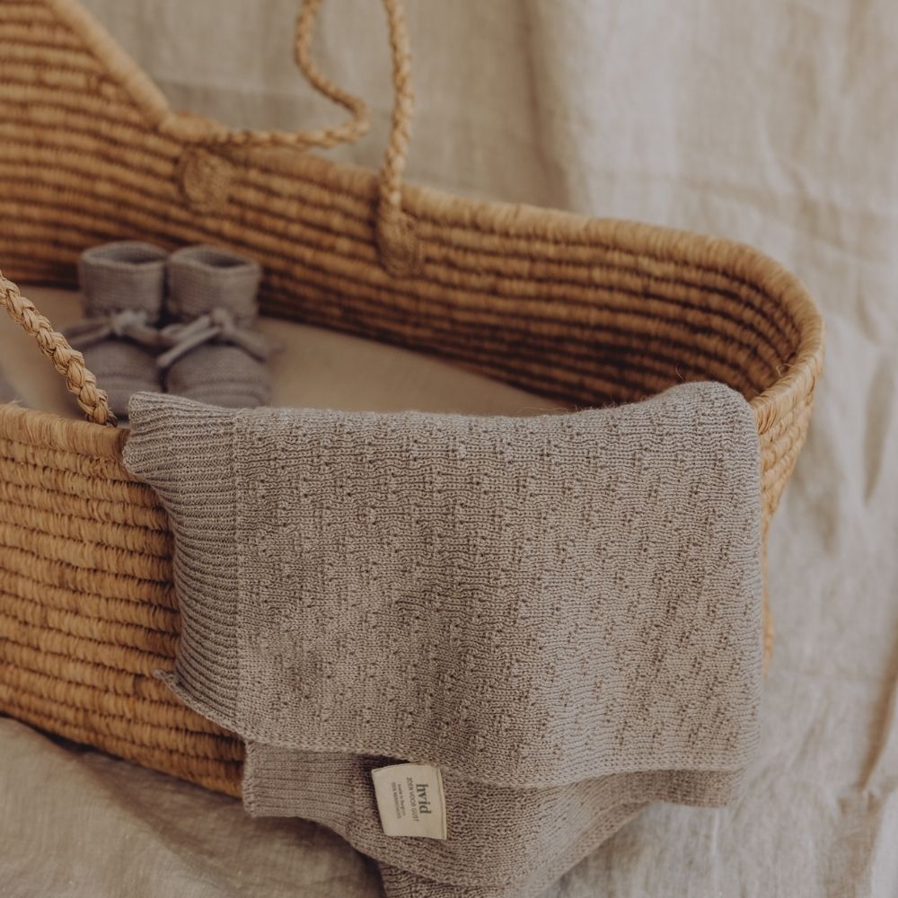 Hvid Hvid x Zoen voor Gust - Dora blanket - 100% Merino wool - Thick knit - Sesame Blankets Default Title