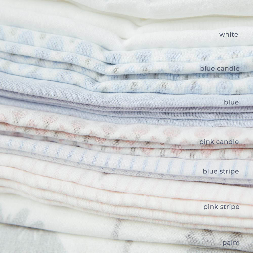 Khasto Baby Blanket - 3 Layers Cotton Cashmere Blankets Blue candle