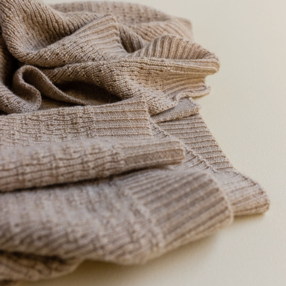 Hvid Hvid Dora blanket - 100% Merino wool - Thick knit Blankets Sesame