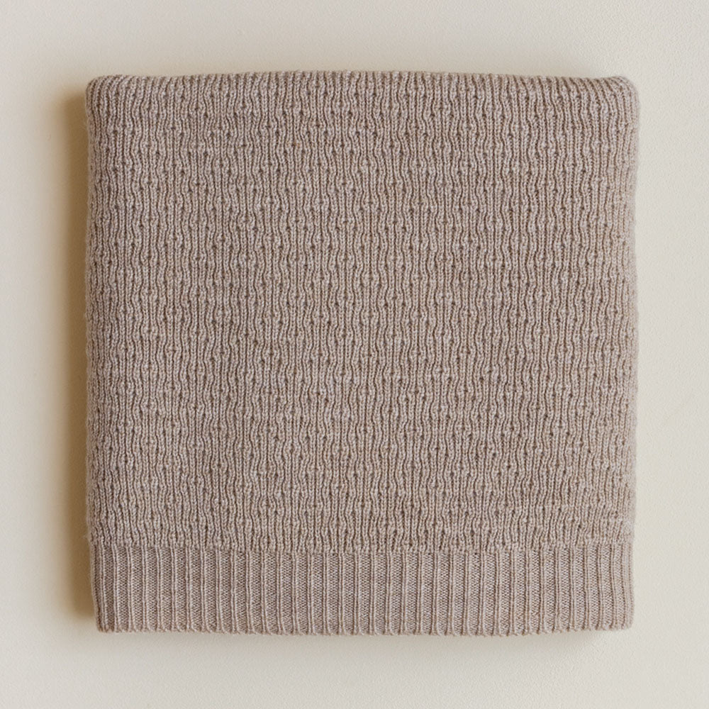 Hvid Hvid Dora blanket - 100% Merino wool - Thick knit Blankets Sand