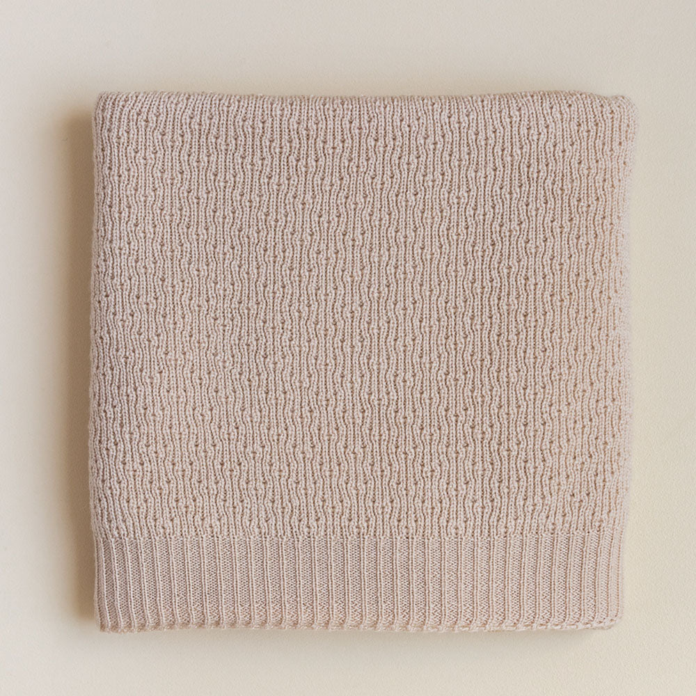 Hvid Hvid Dora blanket - 100% Merino wool - Thick knit Blankets Oat