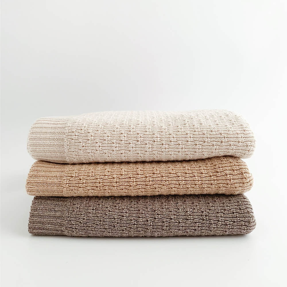 Hvid Hvid Dora blanket - 100% Merino wool - Thick knit Blankets Sesame