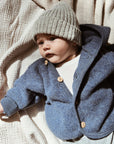 Hooded jacket - 100% virgin wool - Blue Melange - Downsize by 1 size!