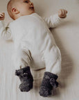 Newborn sokjes - 100% Biologisch wol - Donkergrijs