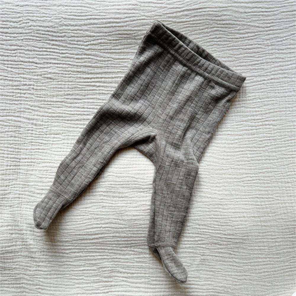Joha Footed pants - 100% Wool Rompers Sesame melange / 50