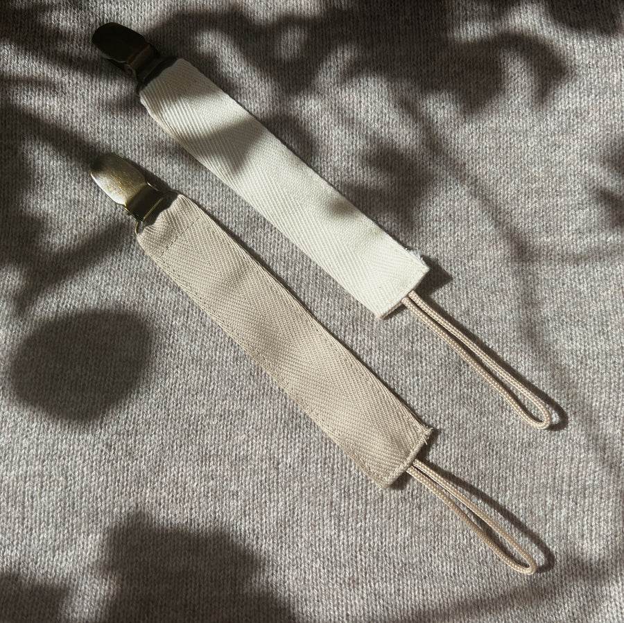 Pacifier clip - 100% Natural cotton - Handmade