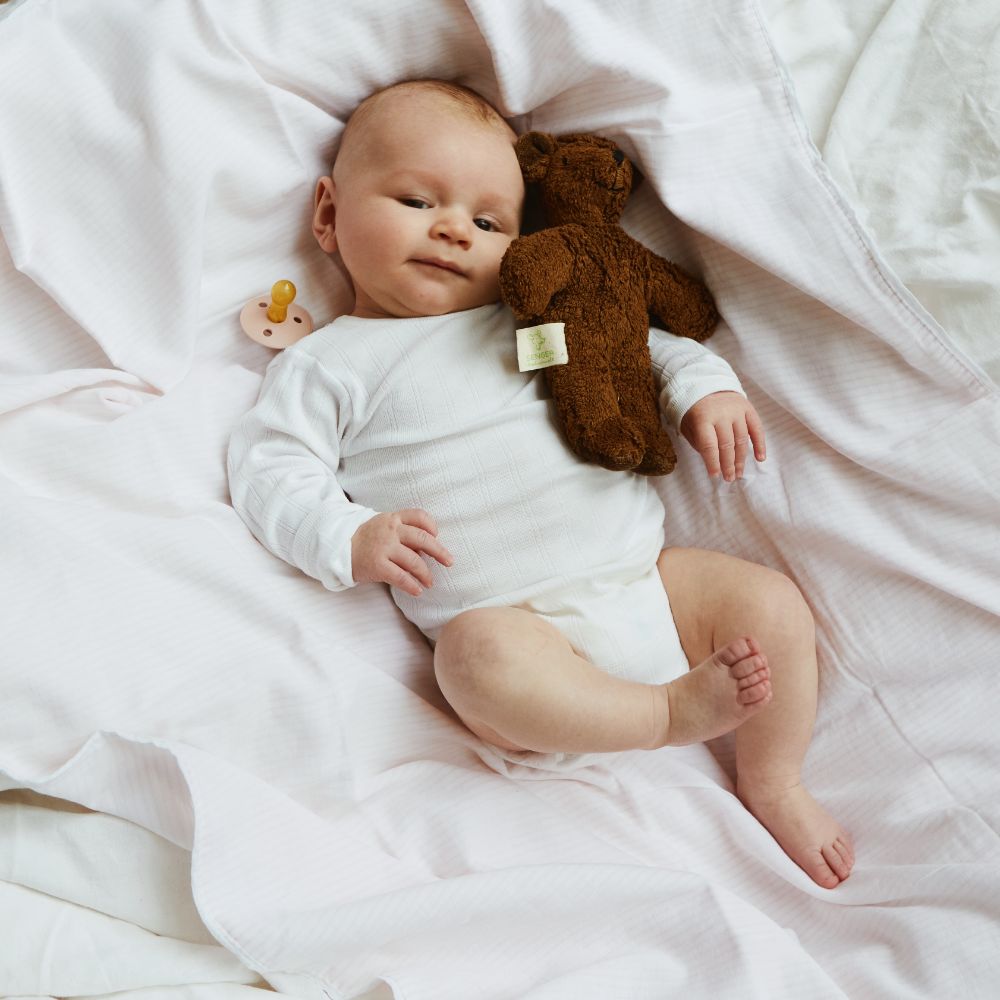 Khasto Baby Blanket - 3 Layers Cotton Cashmere Blankets Pink stripe