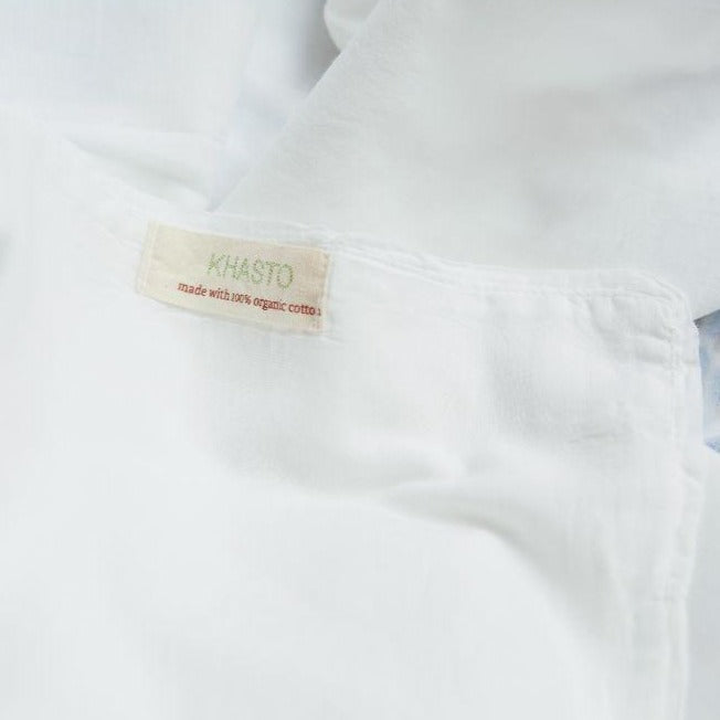 Khasto Baby Blanket - 3 Layers Cotton Cashmere Blankets Blue candle