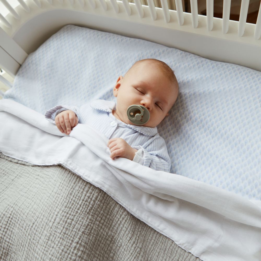 Khasto Baby Blanket - 3 Layers Cotton Cashmere Blankets Blue candle