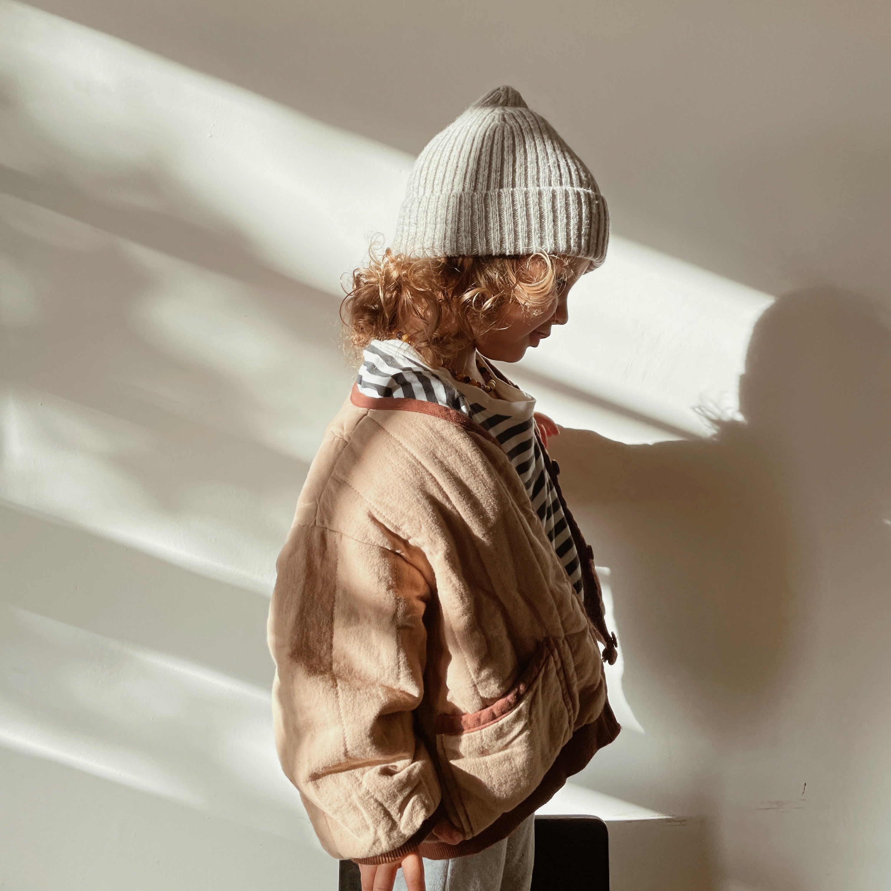 Tothemoon ☾ Beanie - 100% wool - Handmade in Portugal - For you & Mini Outerwear Beige / Baby (0-1 Years)