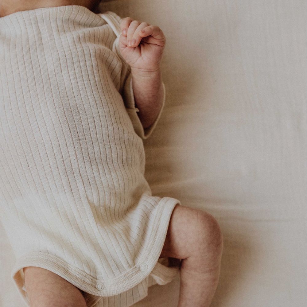 Cosilana Body - Short sleeve - wool, silk & cotton Rompers Natural / 50-56