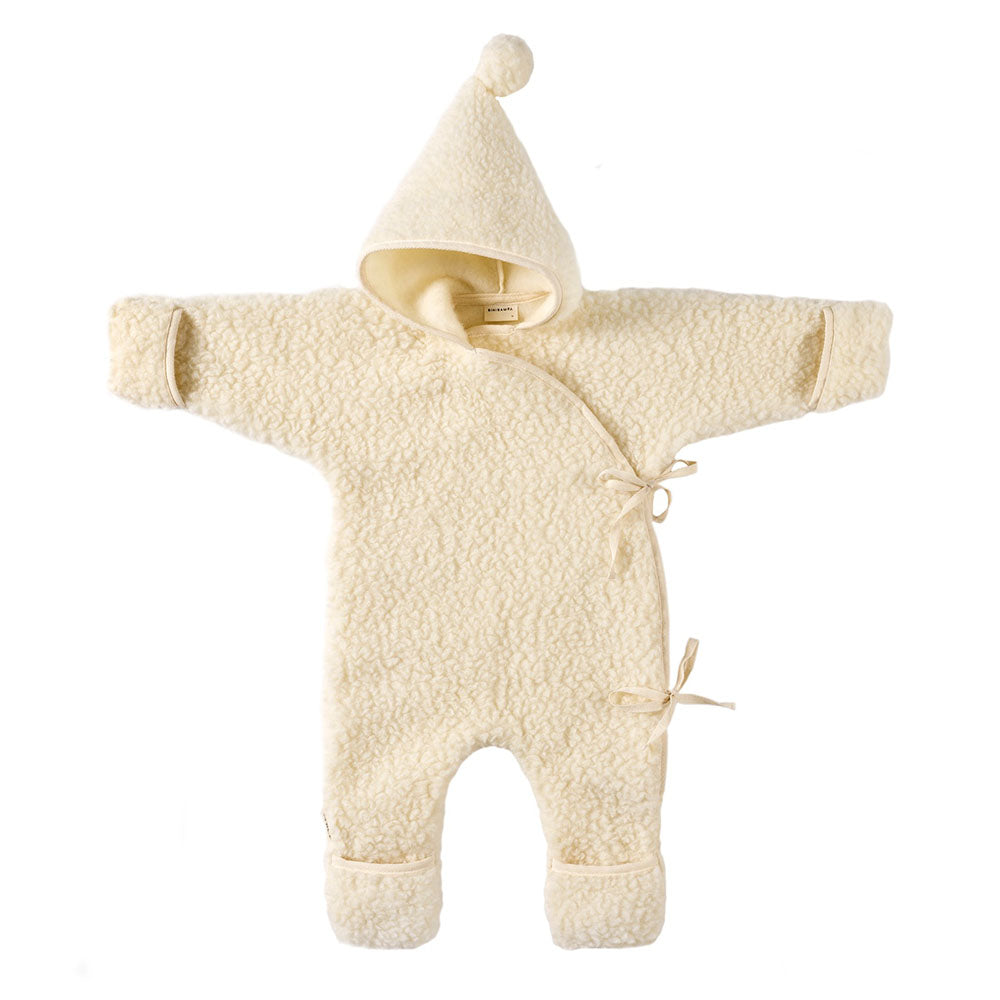 Binibamba Snuggle suit - 100% Wool - Milk Outerwear Small (0-6m)