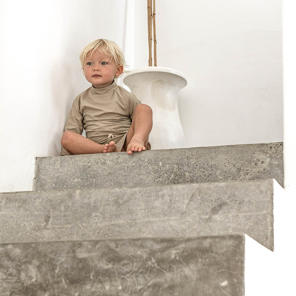 Ina Swim Shirt long sleeve - Sustainable Zwemkleding Sand / 6m