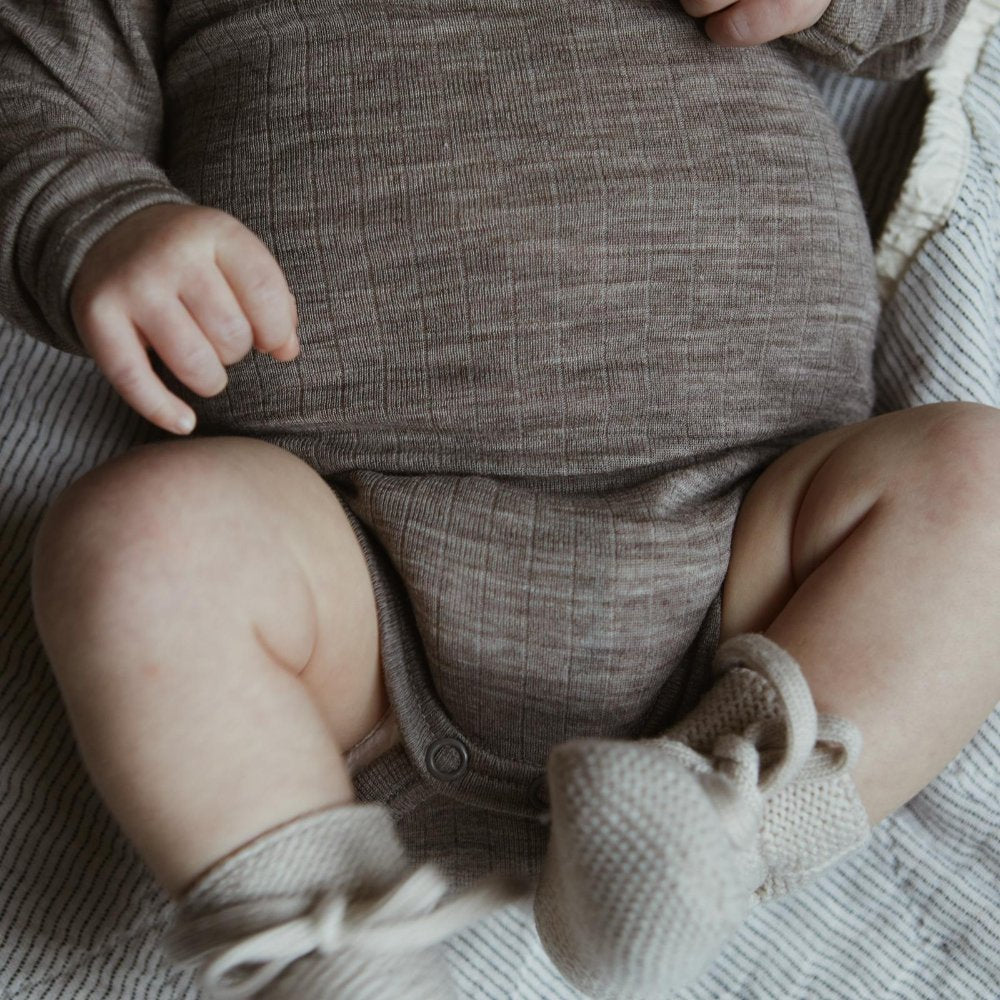 Joha Body - Long Sleeve - 100% Wool Rompers Sesame melange / 50
