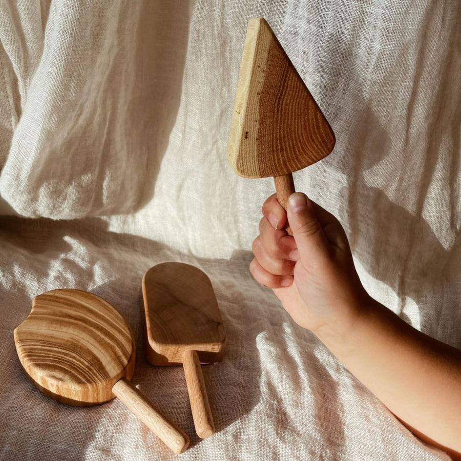 Wooden ice creams - With holder - Handmade