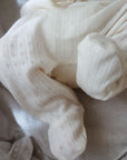Babybroekje met voetjes - Pointelle - Biologisch katoen