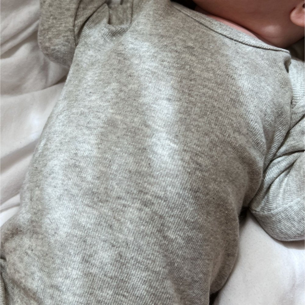 Living Crafts Long sleeve body - Organic cotton Romper Grey melange / 50/56