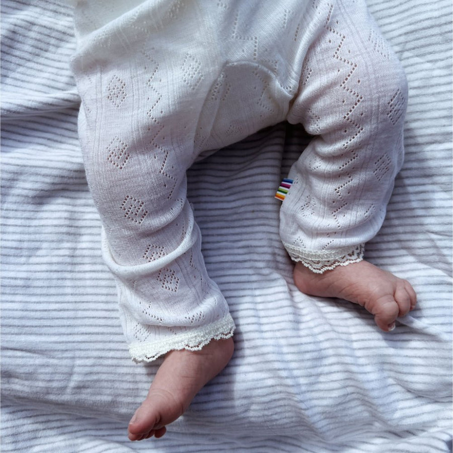Baby broekje - Wol & zijde - Pointelle - Naturel