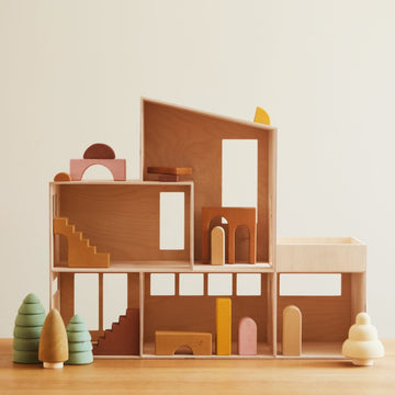 Miniatuur Huis Groot - Poppenkast - Natuurlijke multiplex