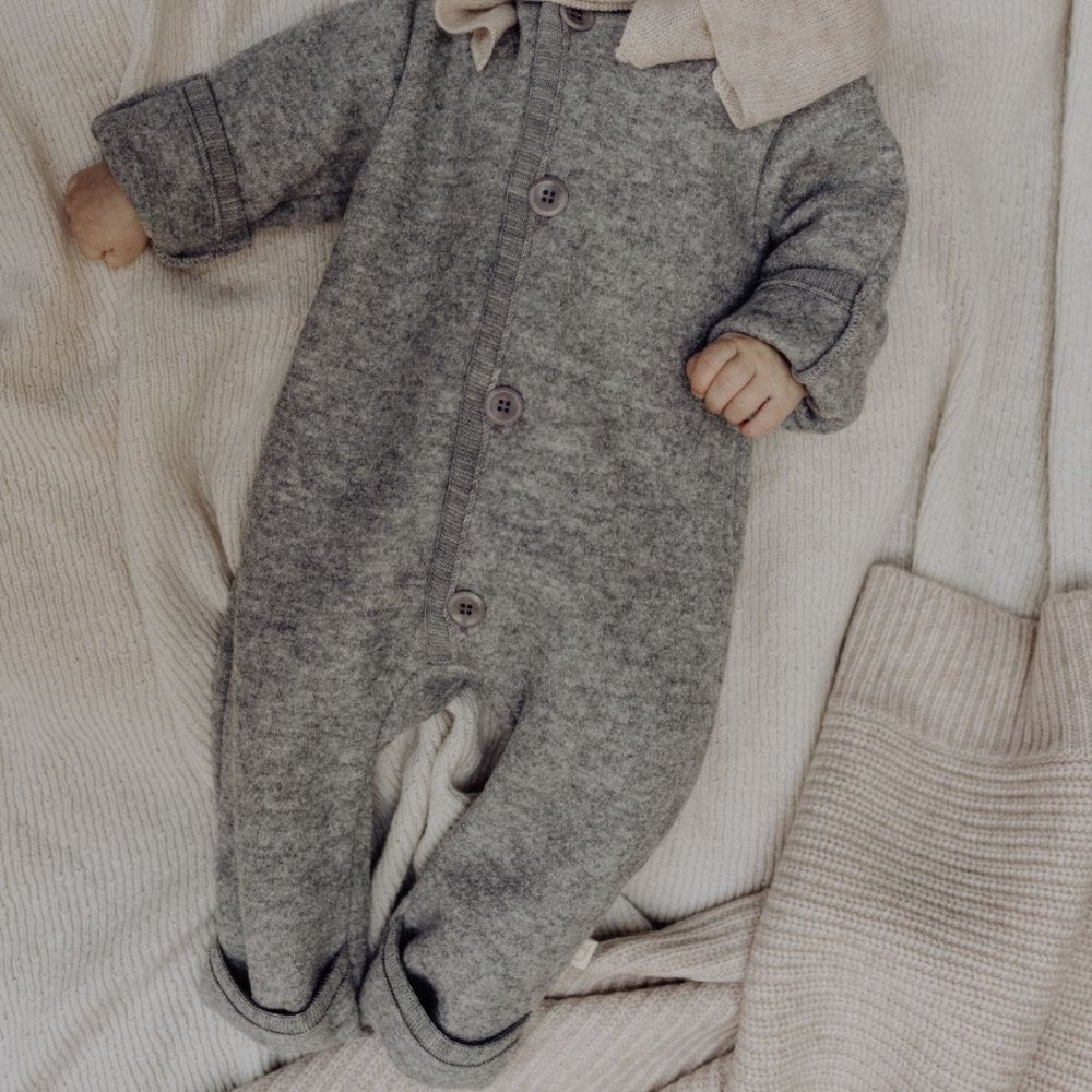 Disana Winter overall - Boiled wool Light Grey / 50/56