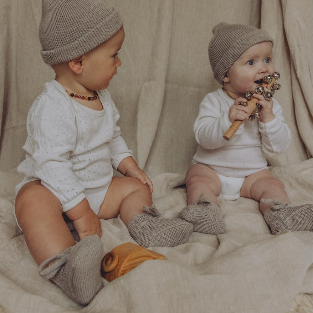 Hvid Hvid x Zoen voor Gust - Newborn beanie - 100% Merino wool - Sesame Baby en peuter Default Title