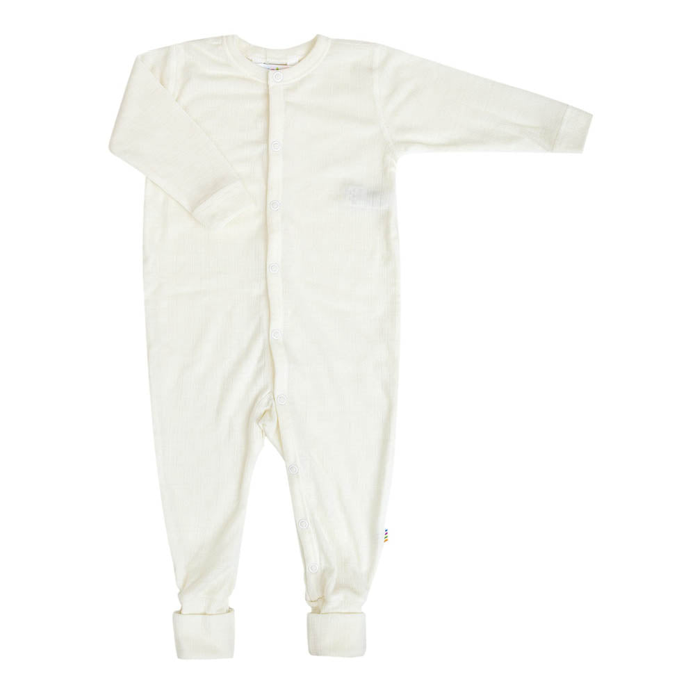 Joha Sleep Suit - 100% Wool - 2 in 1 Foot - Natural Rompers and suits 40