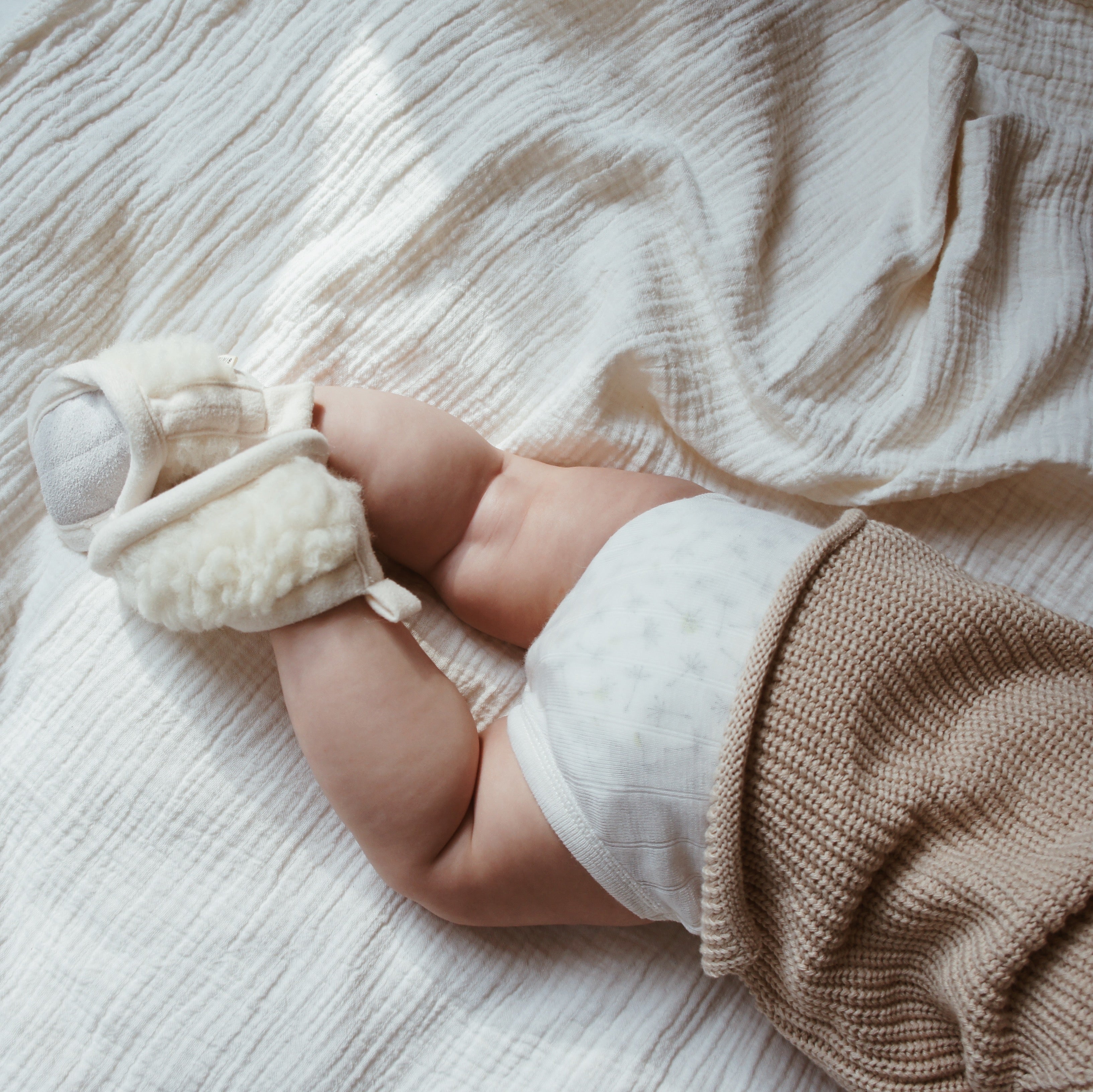 Binibamba Merino Baby Booties - Milk Booties Newborn