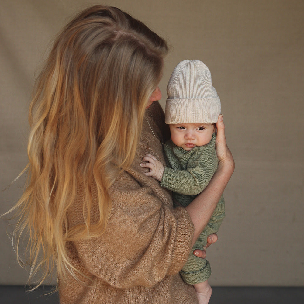 Hvid Hvid - Newborn beanie - 100% Merino wool Baby en peuter Sesame